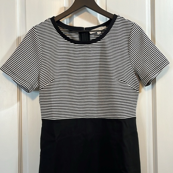 Loft Thick Knit Short Sleeve Structured Career Mini Dress - Size 12P - Picture 4 of 11